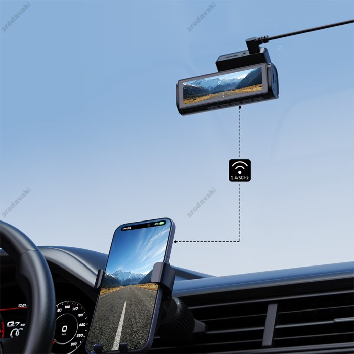 Відеореєстратор ACEFAST X2 4K dual-channel dash cam 3.59" 4k/30fps Wi-Fi GPS Black